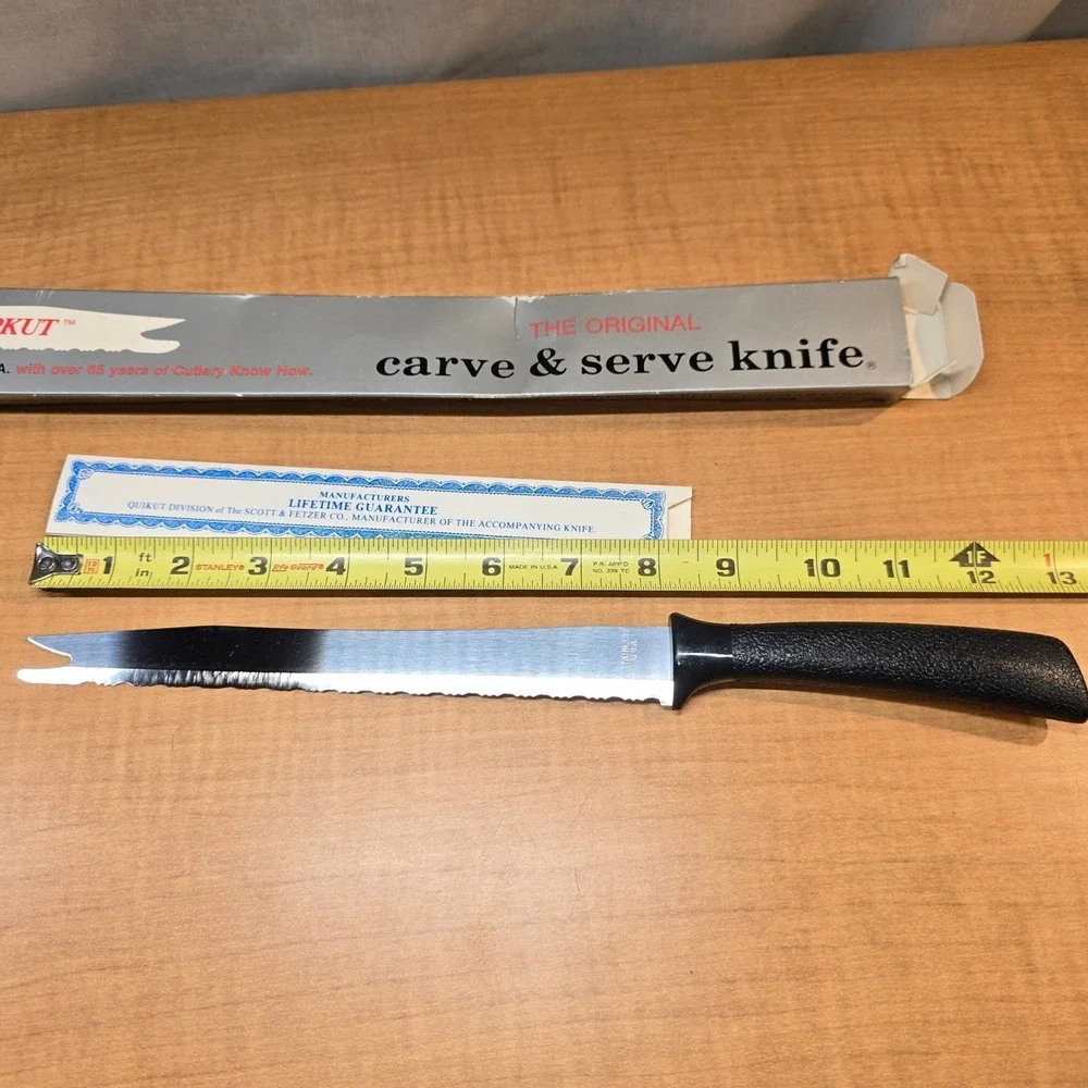 Quikut Sharpkut Surgical Stainless Steel Carve & Serve Knife Lifetime 8